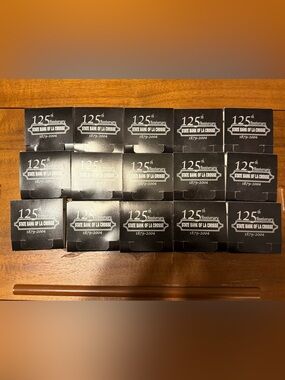 15 Lot Vintage State Bank of La Crosse Anniversary Wood Golf Tees With Ball Mark